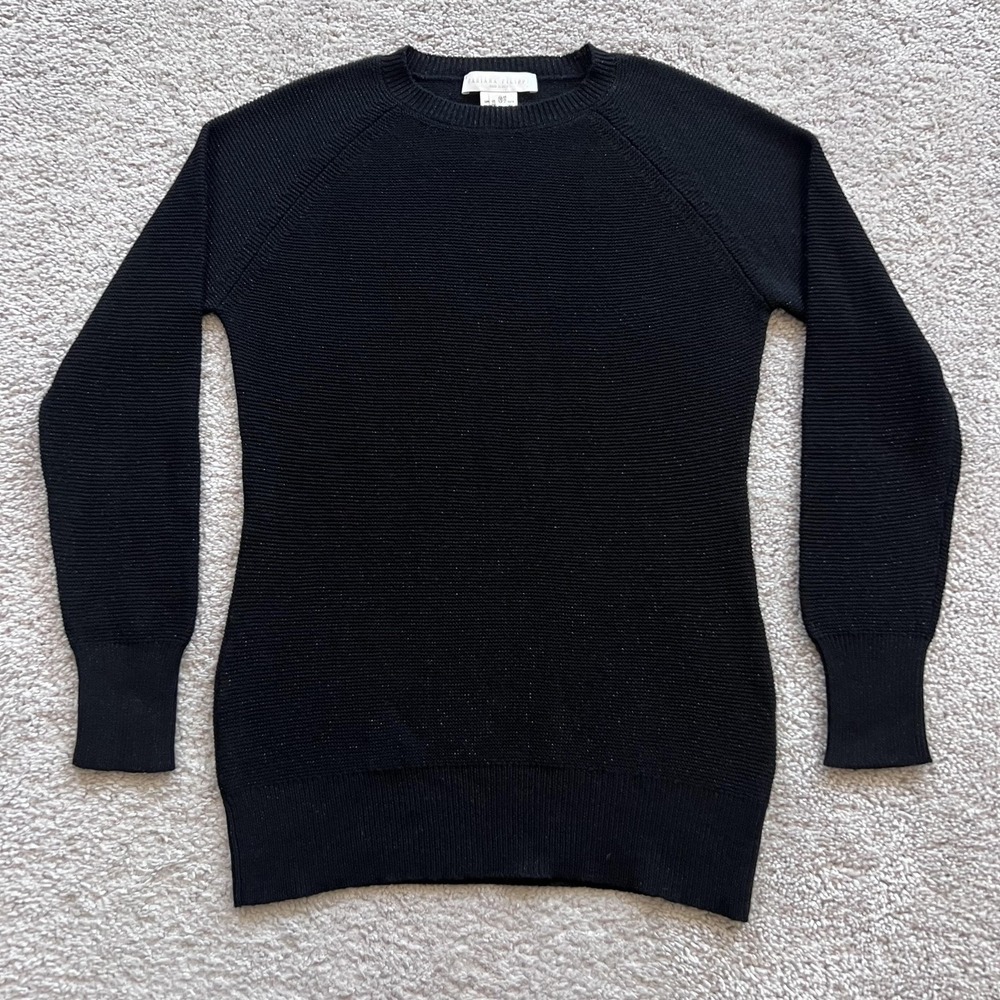 Fabiana Filippi Crewneck Sweater Merino Wool Silk Cashmere Knit Womens S Black